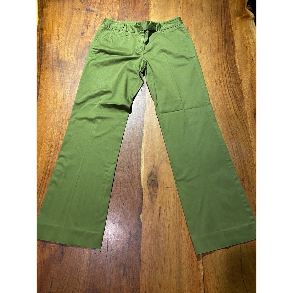 Talbots Signature Green Twill Pants Flat Front Size 4